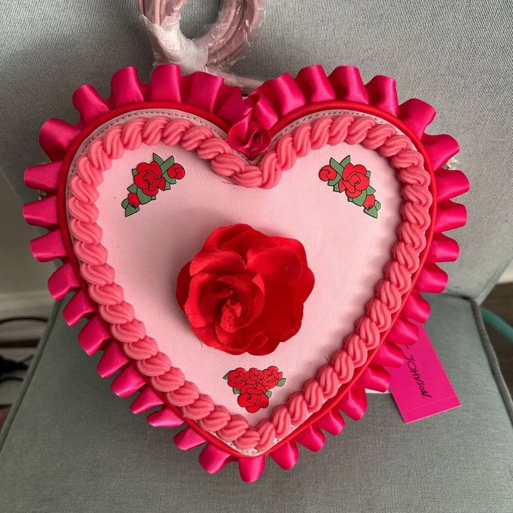 Betsey Johnson Barbi core  Baby Cakes Heart Shaped Crossbody Purse
